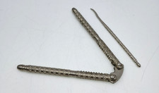 Vintage Nut Seafood Cracker Metal Pick Ornate handles Stainless Steel picture