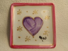 SMALL PORCELAIN TRINKET RING DISH HANDPAINTED ARTIST SIGNED picture