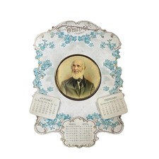 1901 John Greenleaf Whittier (1807-1892) Fireside Poet Blue Floral Calendar Year picture