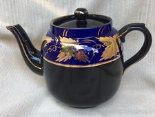 Price Bros Gold Leaf  5 Cup Teapot #825 Made In England picture