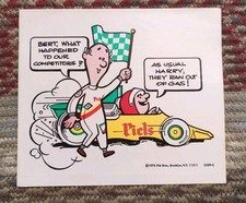 VINTAGE BURT & HARRY PIELS BEER DECAL STICKER SIGN PIEL BROS BREWING BROOKLYN NY picture