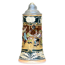 Reinhold Hanke Beer Stein 1937 Tavern | Lidded 1.0 L Germany Antique Ca 1900s picture