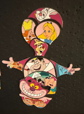 Disney Alice in Wonderland 75th Anniversary Cheshire Cat Puzzle Mystery Pins picture