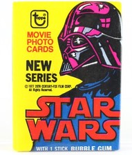 Star Wars Cards 1977 Vintage Topps Bubble Gum Card Pack Sealed Darth Vader picture