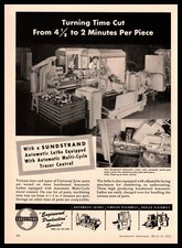 1955 Sundstrand Automatic Lathe Multi-Cycle Tracer Control Plant Photo Print Ad picture