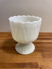 Vintage Milk Glass Compote Pedestal Vase picture
