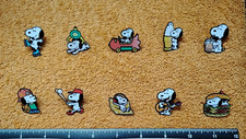 SNOOPY PIN metal enamel set lapel lot peanuts GET 2 PINS FOR $9.95, 3 FOR $11.97 picture