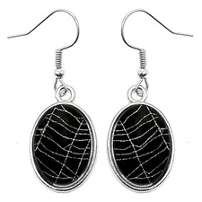 REAL preserved orb weaver spider web oval earrings picture