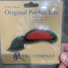 New Alaska Ulu Pocket Knife Exotic Wood Folding Locking Blade 2.75in Steel picture