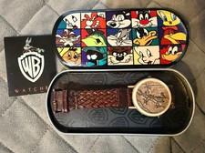 Vintage 1995 Fossil Wile E Coyote “Wile E Rock” Warner Bros Watch w/ Tin picture