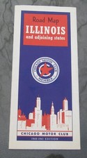 1940-1941 Chicago Motor Club ILLINOIS And Adjoining States Road Map UNUSED NOS picture