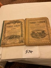 574 FARMERS ALMANAC PR 1852 & 1860 JOHN CUSHING PUBLISHER BALTIMORE AWESOME INFO picture