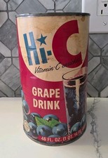 Vtg 1950-60s Hi-C Grape Drink metal Juice Can Paper Label 46 oz.  A34 picture