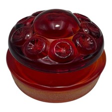 VTG LE Smith Moon Stars Amberina Red Apothecary Glass Canister LID ONLY picture