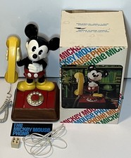 Vintage 1976 Mickey Mouse Rotary Telephone ATC Disney Model 156007 With Box picture
