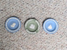 Lot Of 3 Wedgwood Vintage Blue and Green Jasperware 4.5