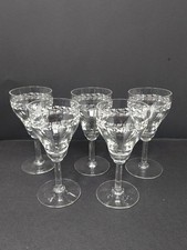 Set Of 5 Bryce Crystal Band 600 Wine Goblets Glass 4.5