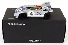 AutoArt 1/18 Porsche 908/03 Nurburgring 1971 Goodyear #4 Silver Blue picture