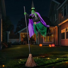 Halloween Decorations Outdoor - 12 Ft Animated Hovering Witch Animatronics | Hal picture