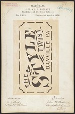 1878 Style Twist Tobacco Trade-Mark Registration J W C G Holland Vintage Print picture