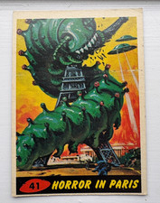 Mars Attacks Trading Card #41 Horror in Paris Bubbles Inc. 1962 picture