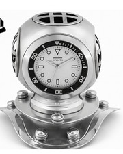 INVICTA 59038 Silver PRO DIVER 4 INCH DESK CLOCK RARE DIVE HELMET picture
