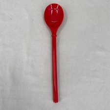 Zak Designs 12” Red Melamine Happy Smiley Face Cooking Slotted Spoon Utensil picture
