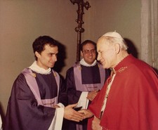 Pope John Paul II Young Leo XIV Catholic Religion Vintage Picture Photo 5x7 picture