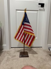 USA American Flag On Platform Eagle On Top - 31 in Top To Bottom Patriotic Item picture