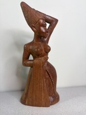 Vtg Hand Carved African Tribal Woman Art 14
