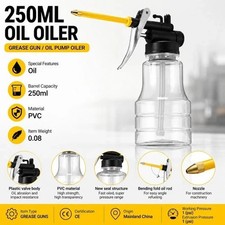 250ml Manual Oil Oiler Pump Can Lubrication Bottle PVC Hose Machine Tool picture