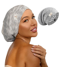 100% Mulberry Silk Bonnet for Sleeping for Curly Hair and Braids, Wrap picture