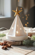 Christmas Tree Lantern | Unique Christmas Mantle Decor | Elegant Candle Holder picture