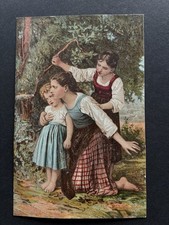Antique O. & O. Tea Trade Card Children Bird Nest Oriental & Occidental NY 1880s picture