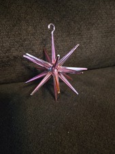 Vintage Christmas Bradford Atomic Star Sputnik Ornament,  Pink picture