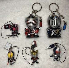 Kamen Rider Lot of 6 Keychains Chibi Figures Ryuki Decade Faiz phone strap mixed picture