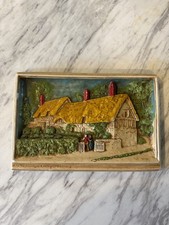 Vtg Ann Hathaways Cottage Shottery Osborne Ivorex England Wall Hanging Plaque 3D picture