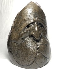 Amethyst Bearded Tree Man with Quartz Hand Carved Signed One of a Kind Art. picture