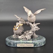 Vtg Pewter Cardinal Birds Figurine Sculpture 1995 picture