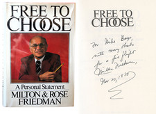 Milton Friedman ~ Signed Autographed Free To Choose Hardcover Book ~ PSA DNA picture