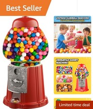 Vintage 11-Inch Red Gumball Machine: Durable Candy Dispenser for Fun Snacking picture