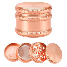 4-Piece 2.25in Spice Herb Grinder Metal Herb/Spice Grinder: Rose Gold picture