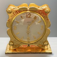 Vintage Angelus Swiss 8-Day Mechanical Gilt Filigree Desk Mantel Clock Works picture