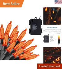 Versatile 17ft Indoor/Outdoor Orange LED Lights - 50 Count Halloween Decor picture