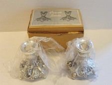 VINTAGE FB ROGERS SIVER COMPANY SILVER PLATED PAIR OF CANDLESTICK HOLDERS W/ BOX picture