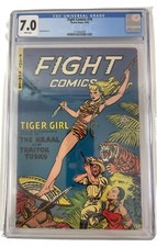 Fight Comics #70 CGC 7.0 Fiction House Golden Age Jungle Tiger Girl White Pages picture