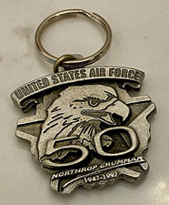 VTG USAF 50th ANNIV 1947-1997 METAL KEYCHAIN ICONIC EAGLE NORTHROP GRUMMAN picture