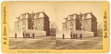 MASSACHUSETTS STEREOVIEW - New Bedford - High School - SF Adams 1870s picture