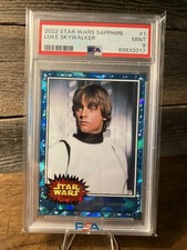 2022 Star Wars Sapphire Luke Skywalker Card #1 PSA 9 Iconic Grail & Beautiful picture