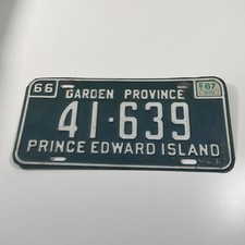 1966 Prince Edward Island License Plate 1967 EXP Green Original Garden Province picture